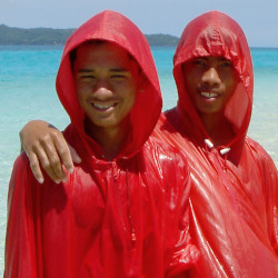 poncho cape bath shower wet clothes bulge erection boner