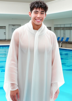 Wet anorak in pool